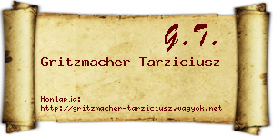 Gritzmacher Tarziciusz névjegykártya